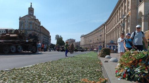Миколаївські волонтери розгорнули у Києві найбільшу маскувальну сітку
